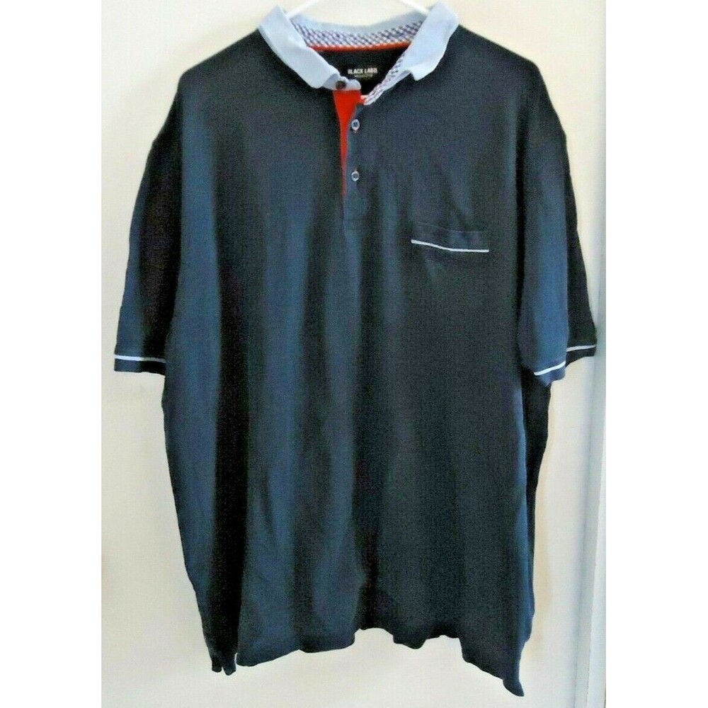 MEN'S PLUS SIZE POLO SHIRT Blue Short Sleeves 2XL 2 Pocket